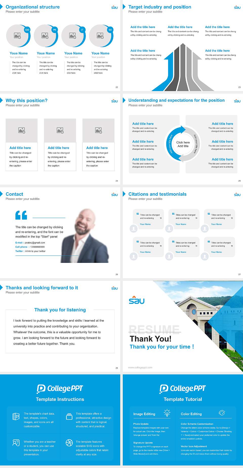 Shin Ansan University Resume PPT Template4:3 ratio PPT effect preview image4