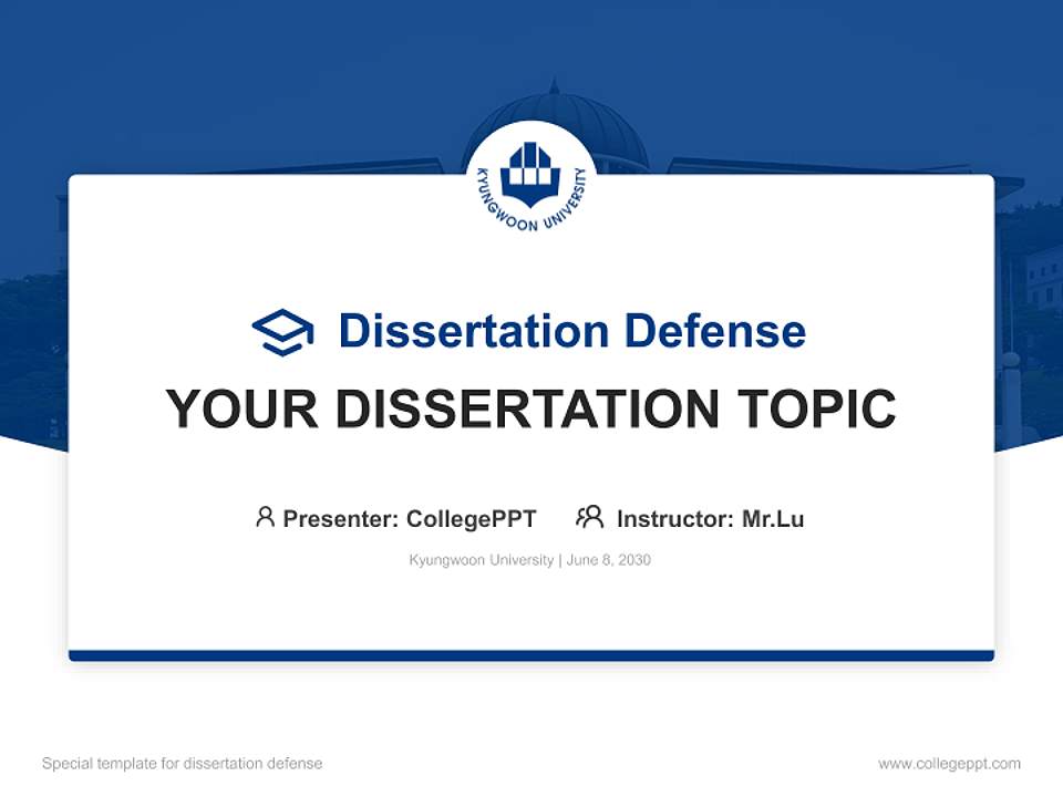 Kyungwoon University Graduation Thesis Defense PPT Template4:3 ratio PPT effect preview image7