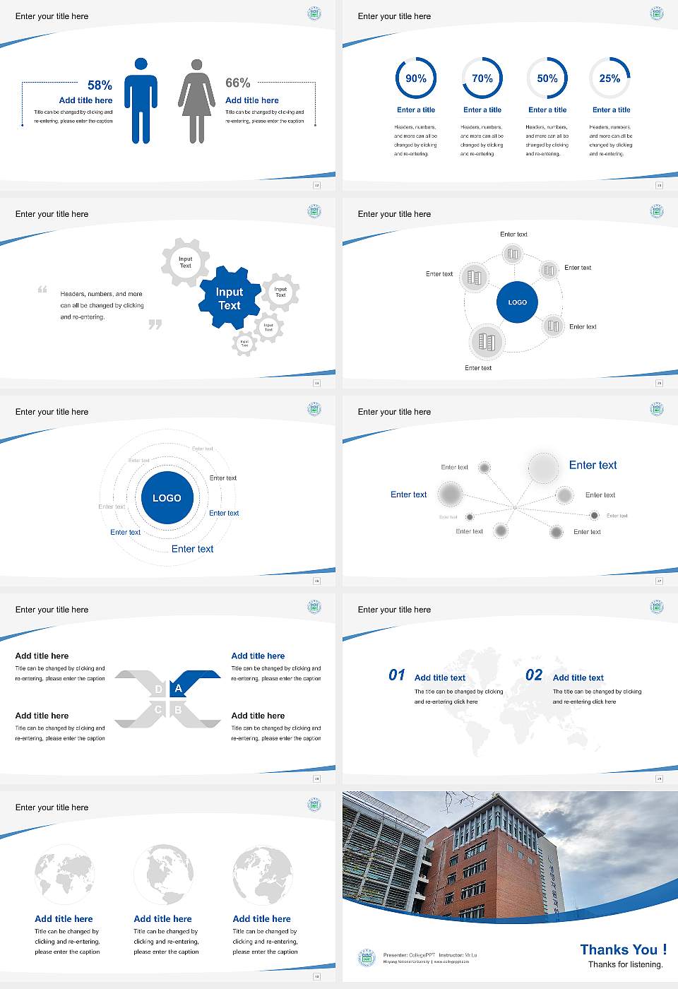 Miryang National University Course/Courseware Creation PPT Template16:9 ratio PPT effect preview image4
