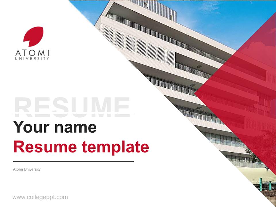 Atomi University Resume PPT Template4:3 ratio PPT effect preview image5