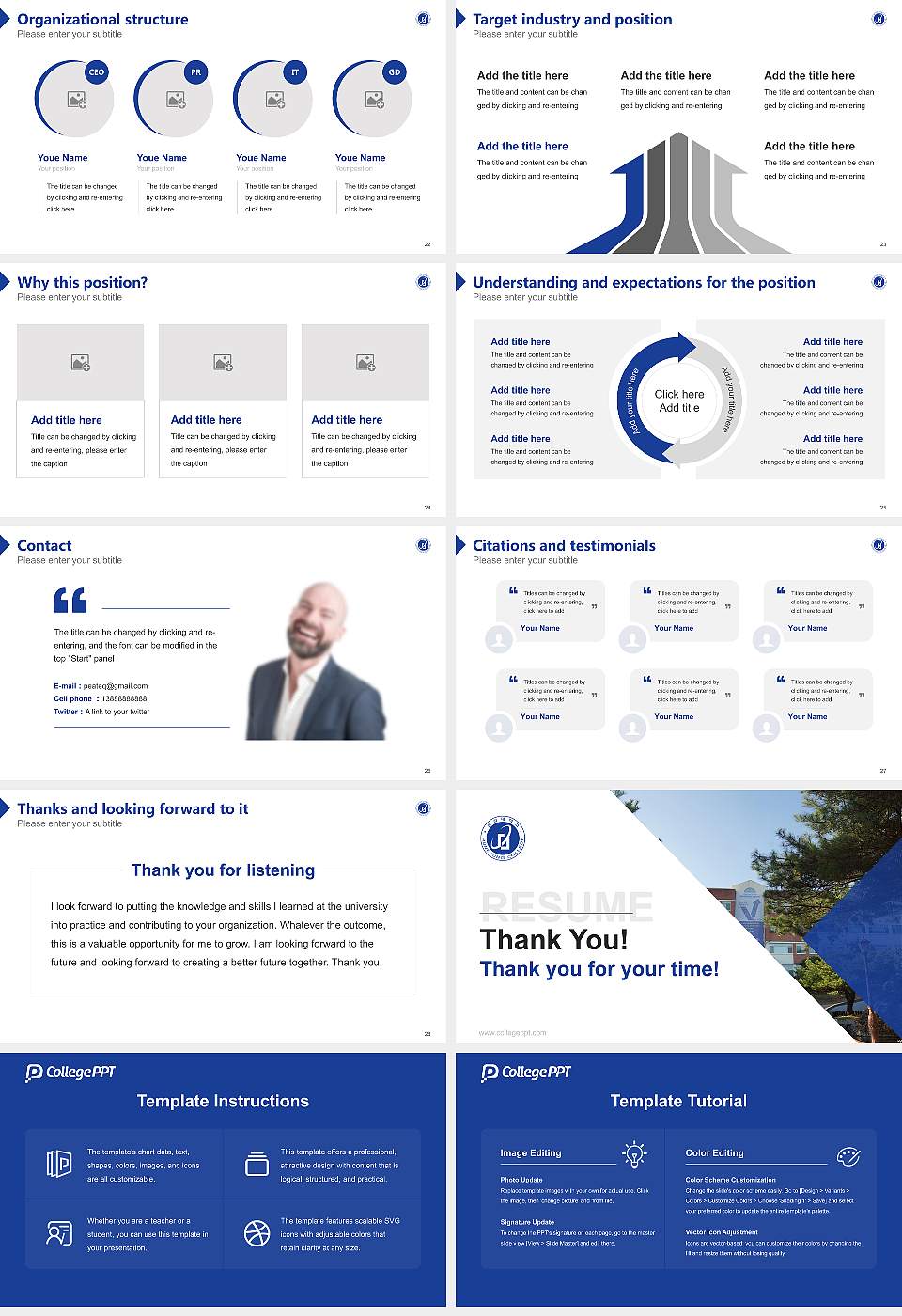 Mun Kyung College Resume PPT Template16:9 ratio PPT effect preview image4