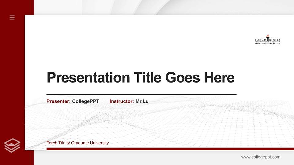 Torch Trinity Graduate University Thesis Proposal/Graduation Defense PPT Template16:9 ratio PPT effect preview image