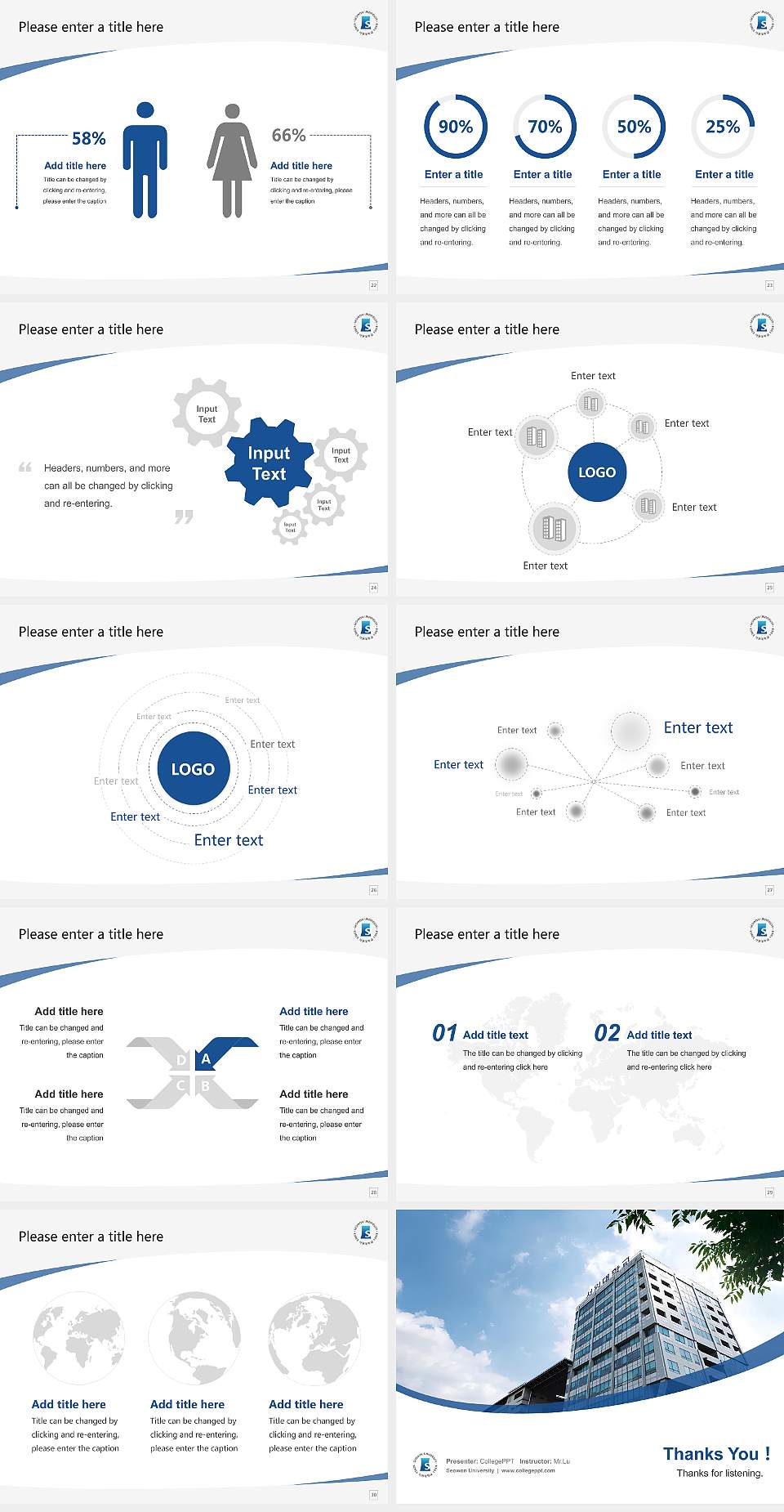 Seowon University Course/Courseware Creation PPT Template4:3 ratio PPT effect preview image4