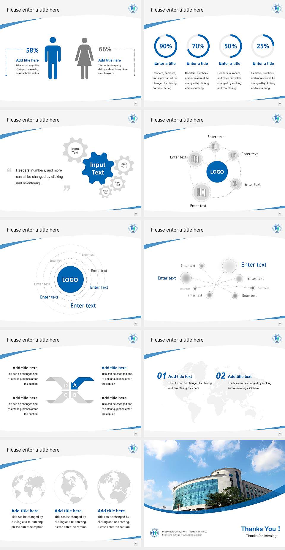 Shinheung College Course/Courseware Creation PPT Template4:3 ratio PPT effect preview image4