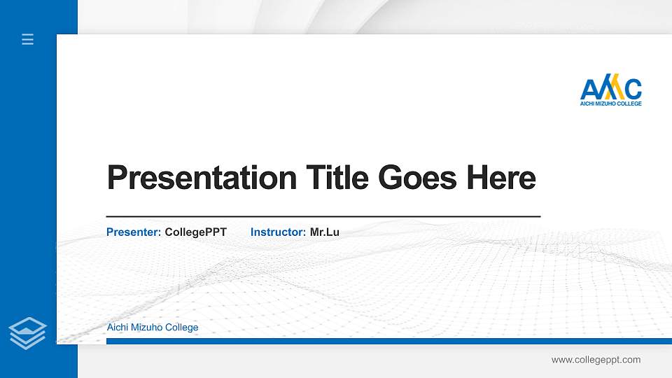 Aichi Mizuho College Thesis Proposal/Graduation Defense PPT Template16:9 ratio PPT effect preview image