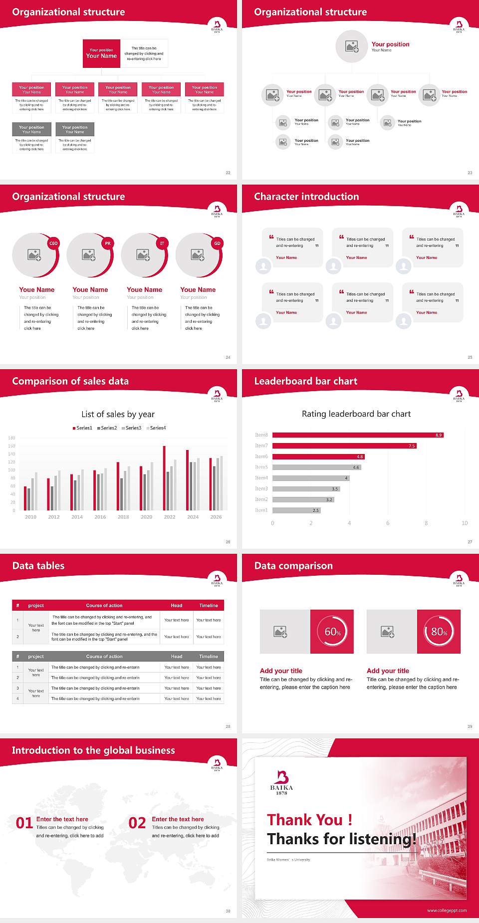 Baika Women’s University Academic Presentation/Research Findings Report PPT Template4:3 ratio PPT effect preview image4