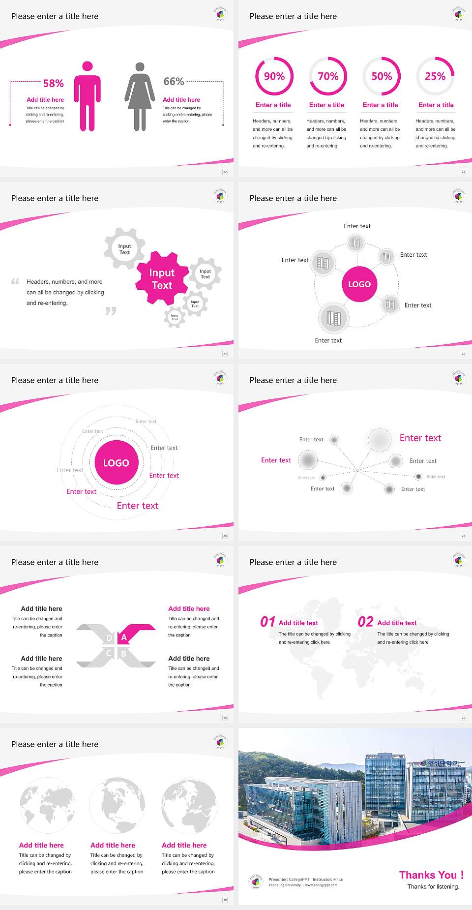 Yeonsung University Course/Courseware Creation PPT Template4:3 ratio PPT effect preview image4