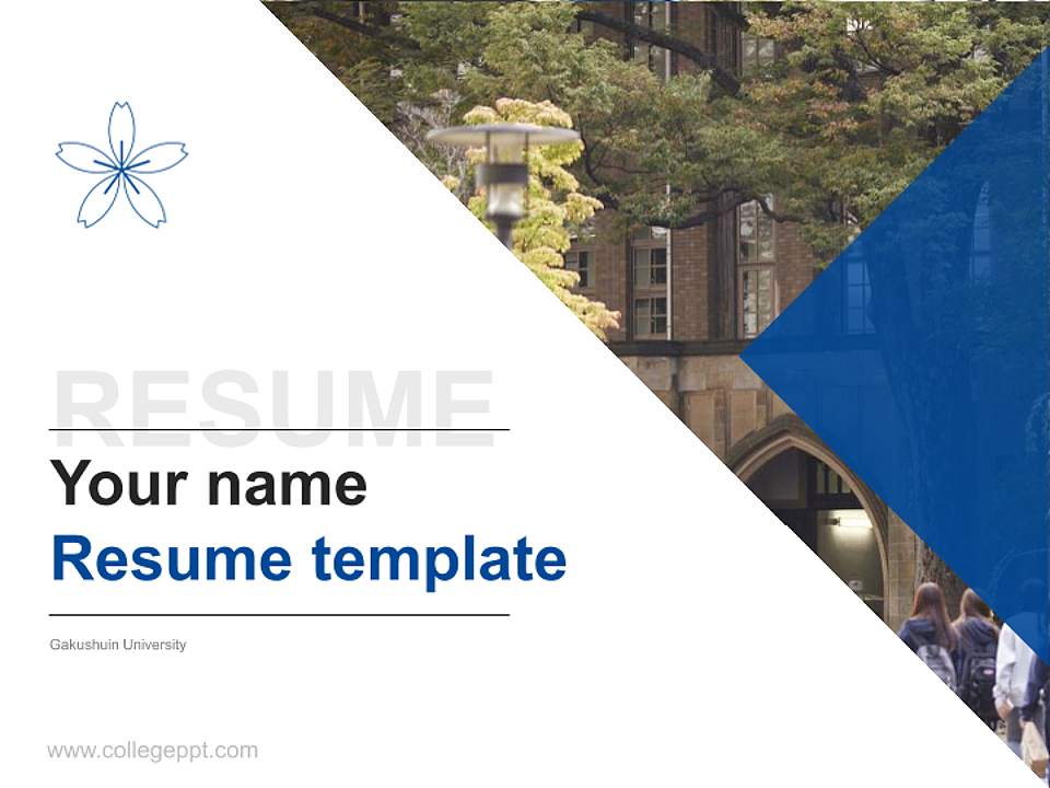 Gakushuin University Resume PPT Template4:3 ratio PPT effect preview image5