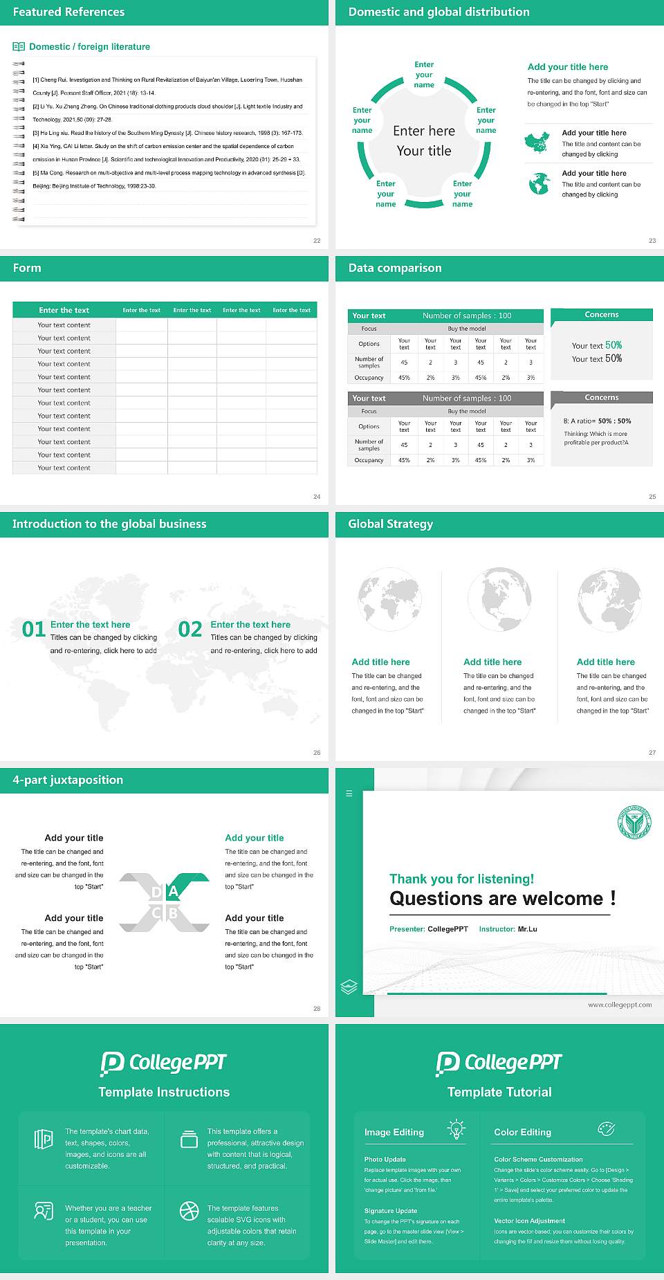 Yuhan College Thesis Proposal/Graduation Defense PPT Template4:3 ratio PPT effect preview image4
