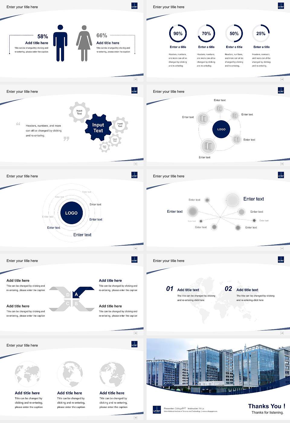 Ulsan National Institute of Science and Technology Course/Courseware Creation PPT Template16:9 ratio PPT effect preview image4