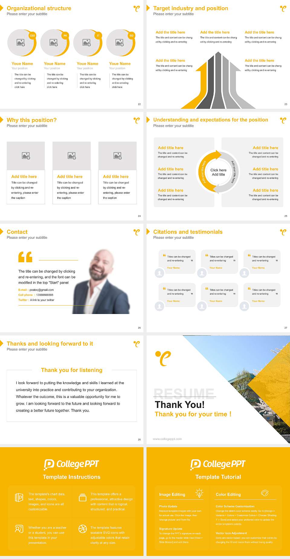 Ehime University Resume PPT Template4:3 ratio PPT effect preview image4