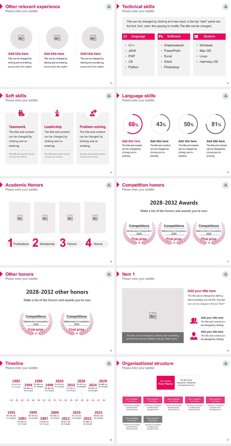 Yonam Institute of Digital Technology Resume PPT Template4:3 ratio PPT effect preview image3