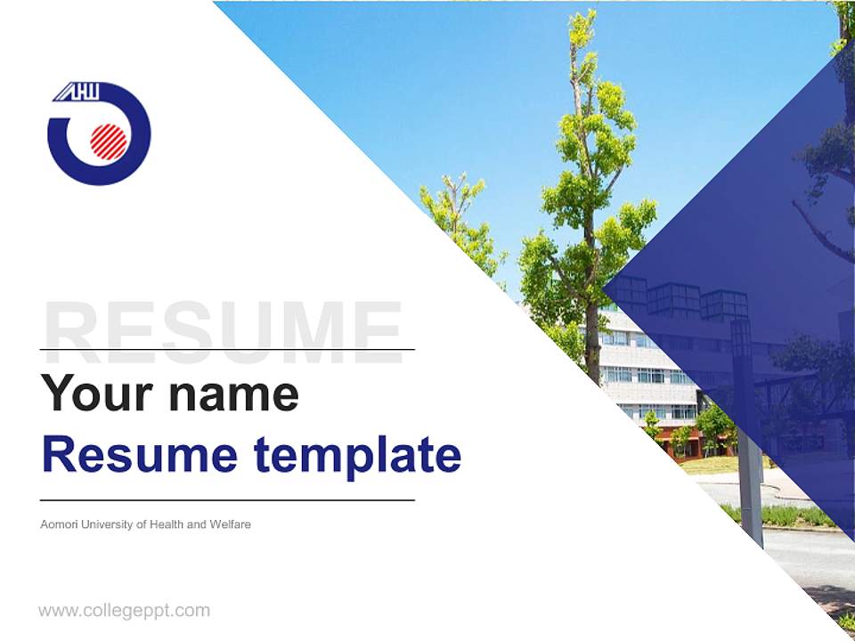 Aomori University of Health and Welfare Resume PPT Template4:3 ratio PPT effect preview image5
