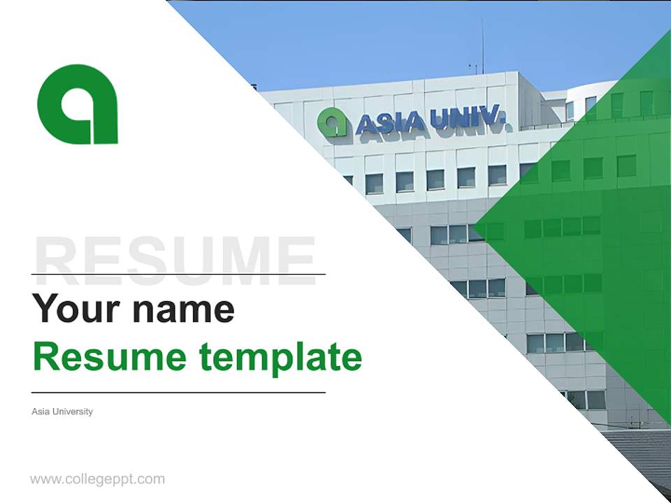 Asia University Resume PPT Template4:3 ratio PPT effect preview image5