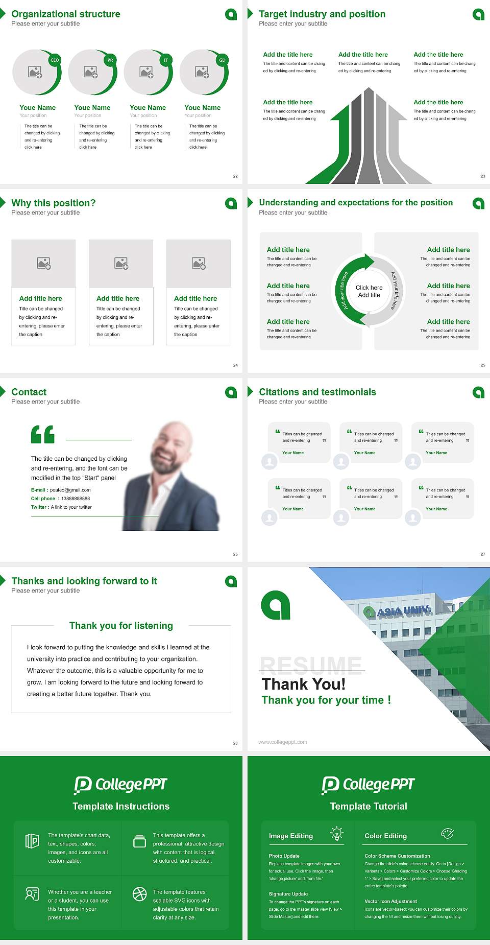 Asia University Resume PPT Template4:3 ratio PPT effect preview image4