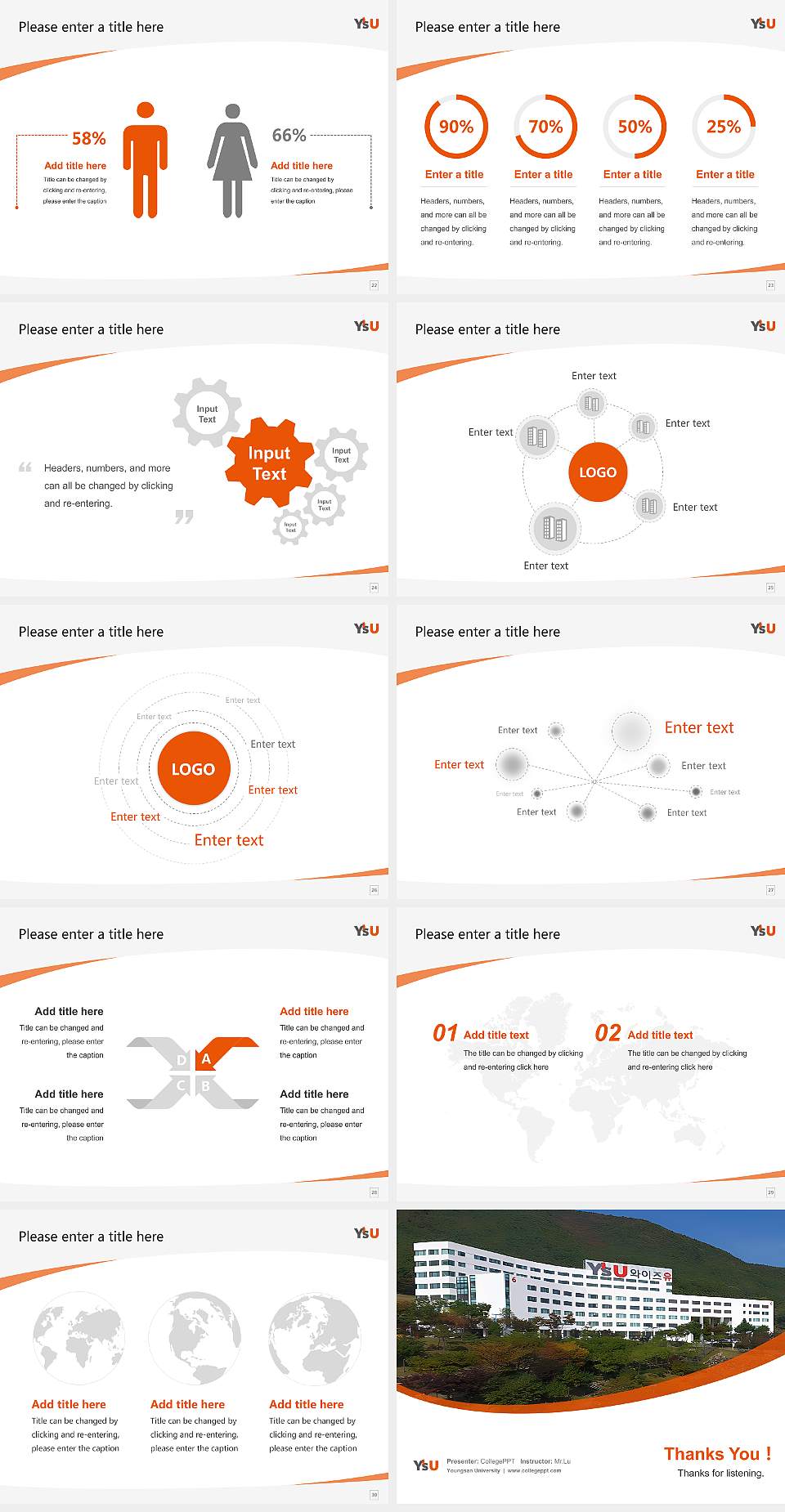 Youngsan University Course/Courseware Creation PPT Template4:3 ratio PPT effect preview image4