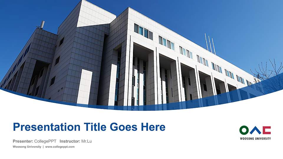 Woosong University Course/Courseware Creation PPT Template16:9 ratio PPT effect preview image