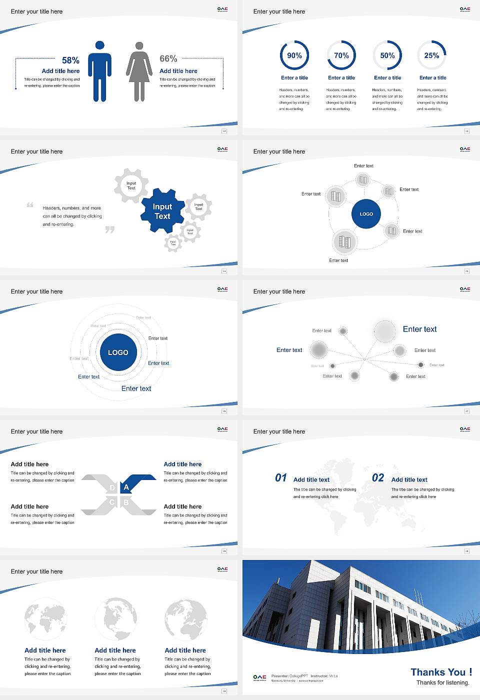 Woosong University Course/Courseware Creation PPT Template16:9 ratio PPT effect preview image4