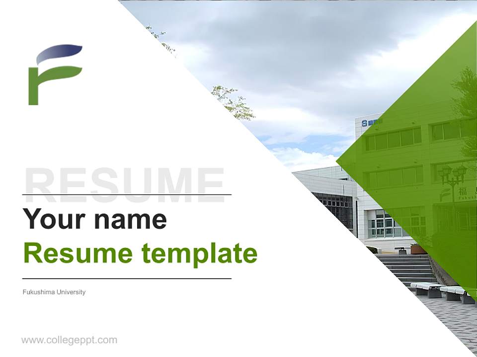 Fukushima University Resume PPT Template4:3 ratio PPT effect preview image5