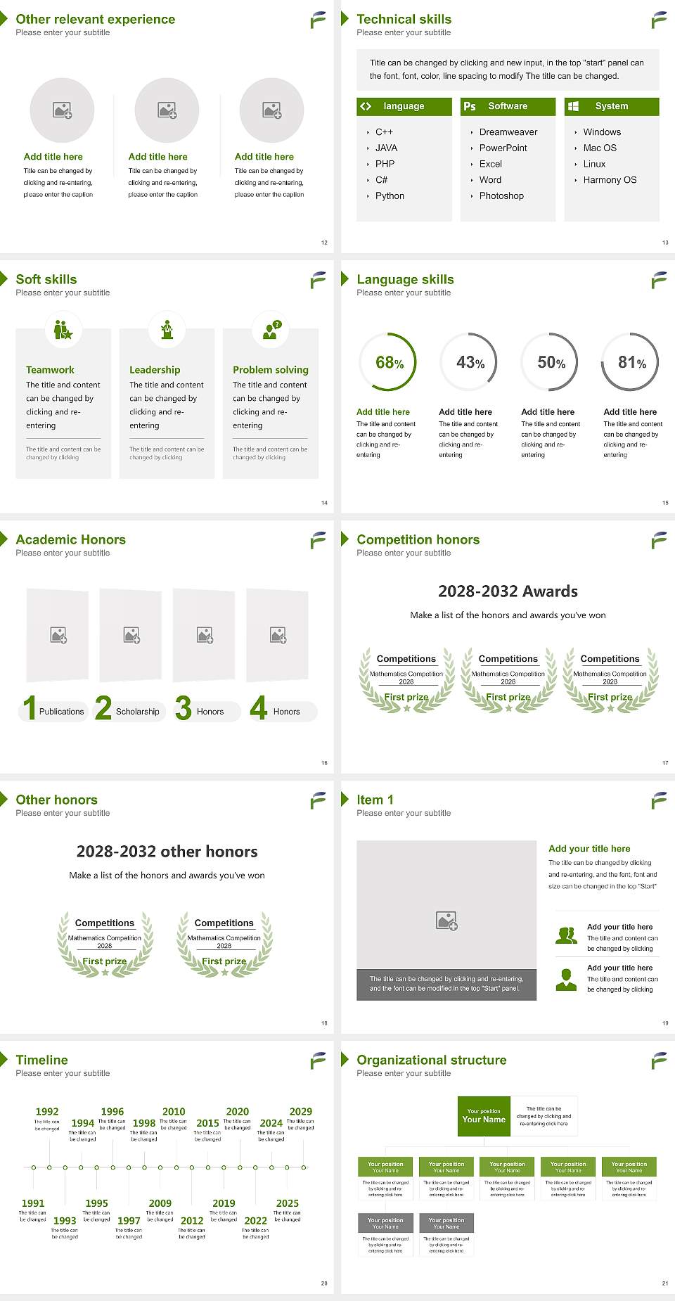 Fukushima University Resume PPT Template4:3 ratio PPT effect preview image3