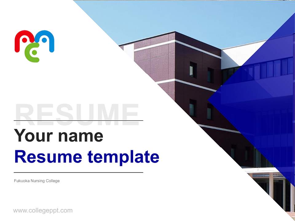 Fukuoka Nursing College Resume PPT Template4:3 ratio PPT effect preview image5