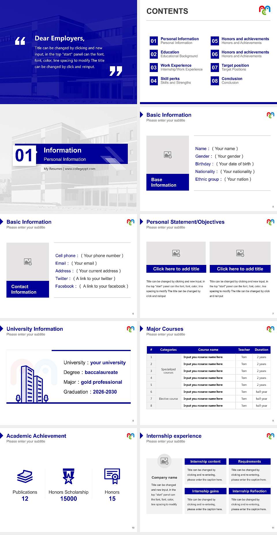 Fukuoka Nursing College Resume PPT Template4:3 ratio PPT effect preview image2