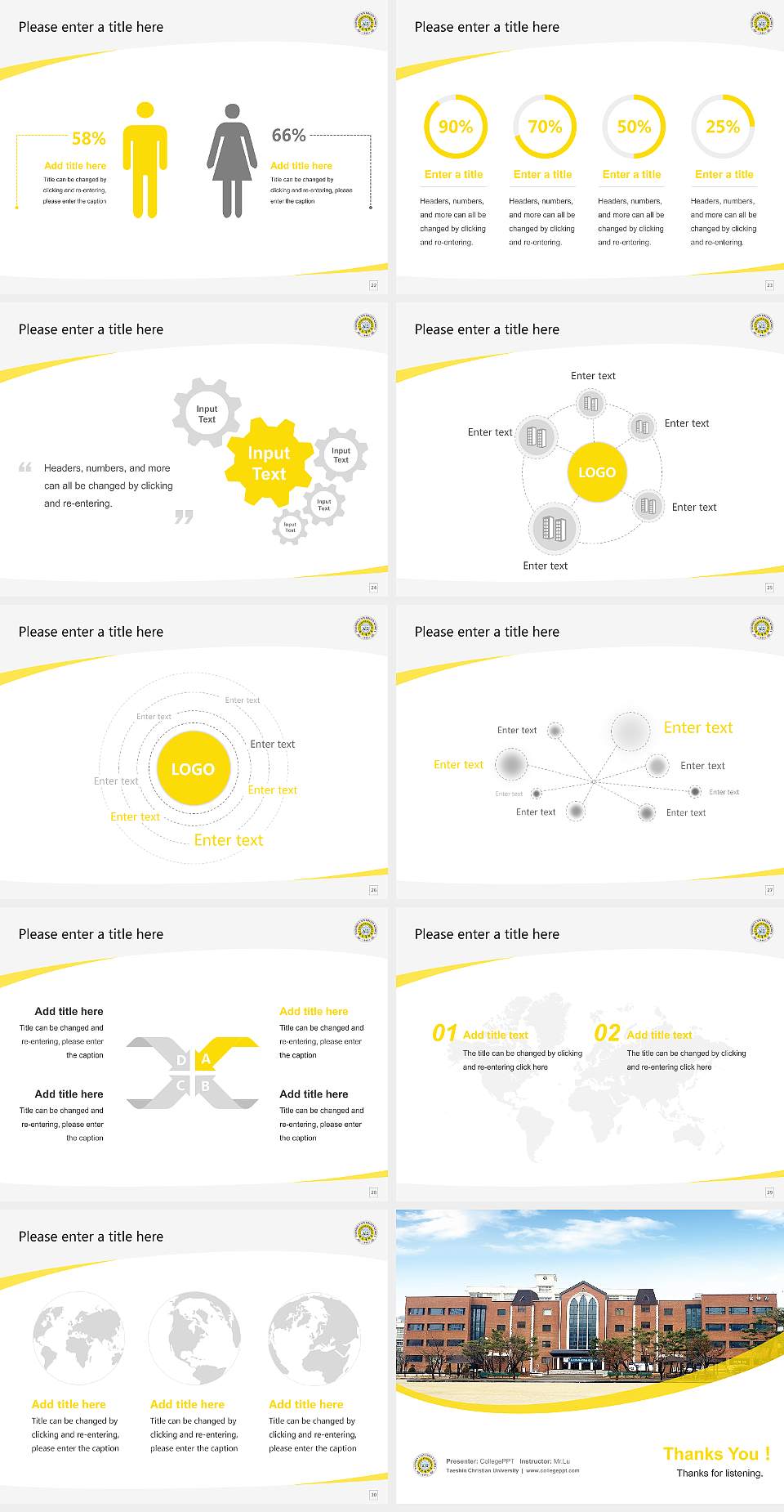 Taeshin Christian University Course/Courseware Creation PPT Template4:3 ratio PPT effect preview image4
