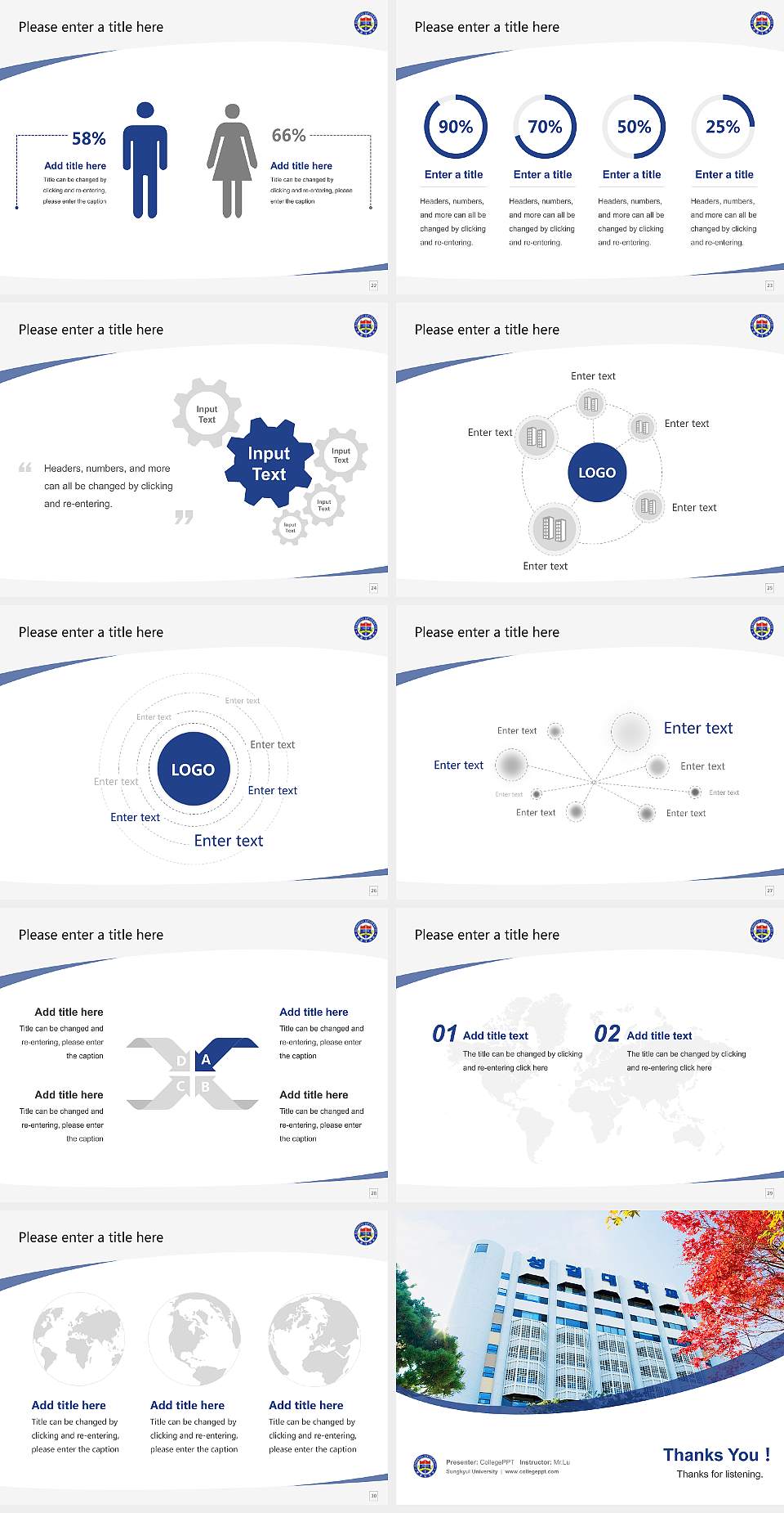 Sungkyul University Course/Courseware Creation PPT Template4:3 ratio PPT effect preview image4