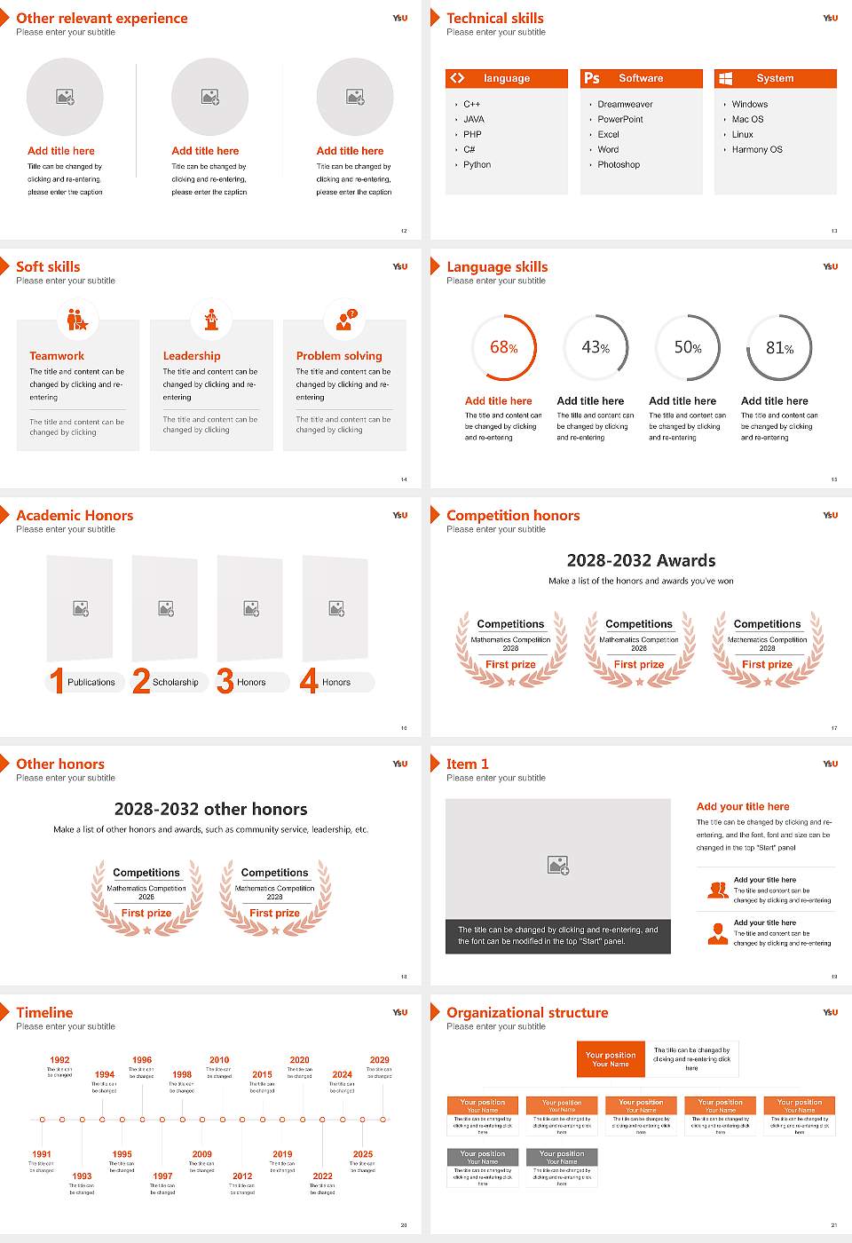 Youngsan University Resume PPT Template16:9 ratio PPT effect preview image3