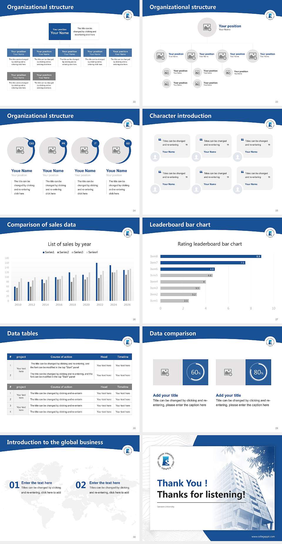 Seowon University Academic Presentation/Research Findings Report PPT Template4:3 ratio PPT effect preview image4