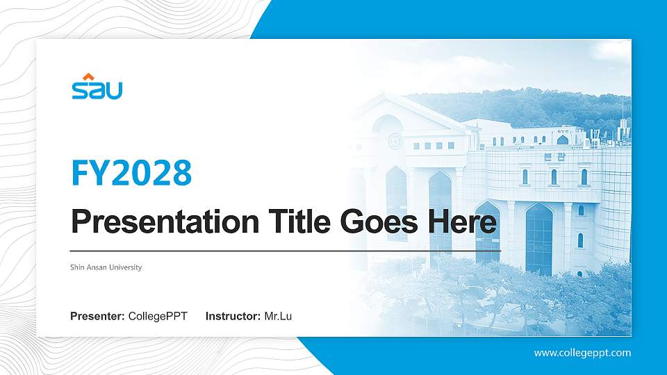 Shin Ansan University Academic Presentation/Research Findings Report PPT Template16:9 ratio PPT effect preview image1
