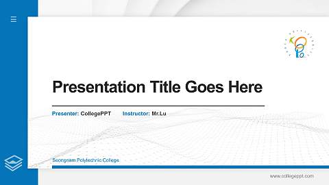 Seongnam Polytechnic College Thesis Proposal/Graduation Defense PPT Template
