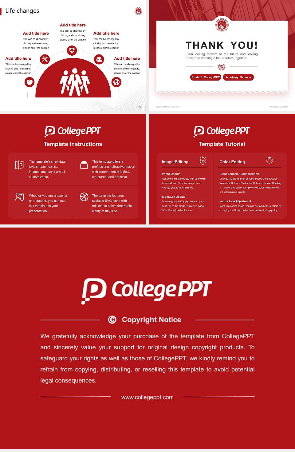 Korea Nazarene University National Scholarship Defense PPT Template4:3 ratio PPT effect preview image4
