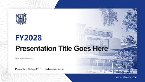 Seoul National University Academic Presentation/Research Findings Report PPT Template