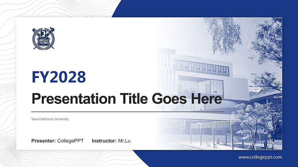 Seoul National University Academic Presentation/Research Findings Report PPT Template16:9 ratio PPT effect preview image