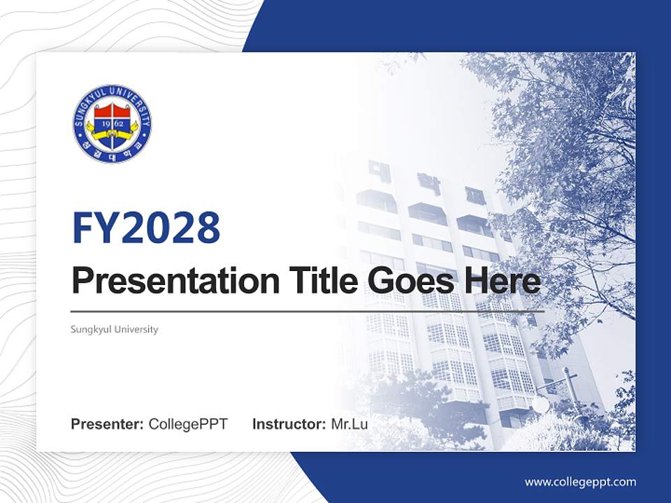 Sungkyul University Academic Presentation/Research Findings Report PPT Template4:3 ratio PPT effect preview image5