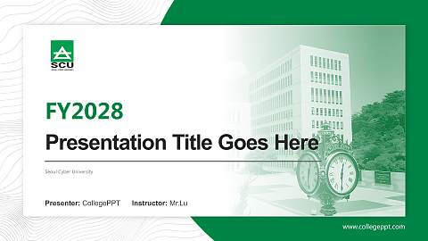 Seoul Cyber University Academic Presentation/Research Findings Report PPT Template