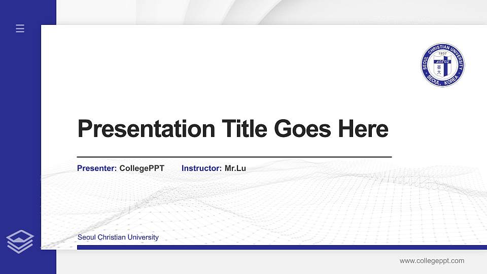 Seoul Christian University Thesis Proposal/Graduation Defense PPT Template16:9 ratio PPT effect preview image