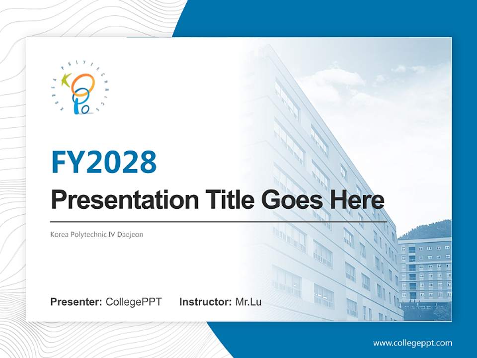 Korea Polytechnic IV Daejeon Academic Presentation/Research Findings Report PPT Template4:3 ratio PPT effect preview image5