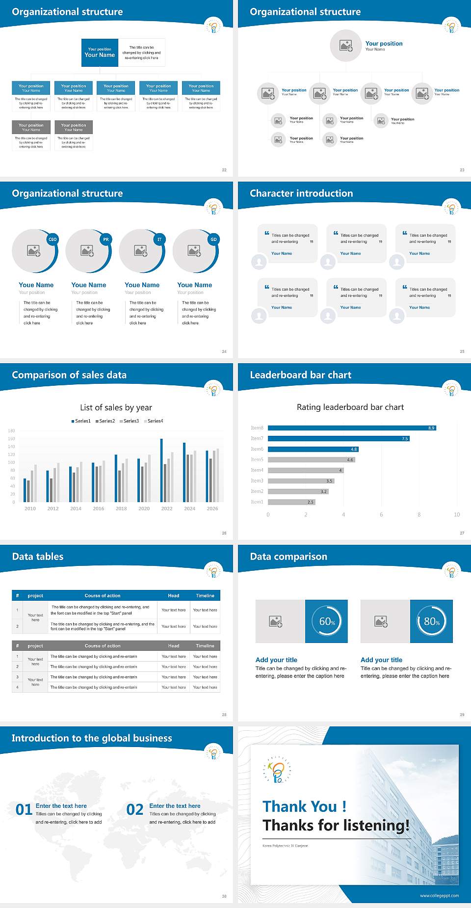 Korea Polytechnic IV Daejeon Academic Presentation/Research Findings Report PPT Template4:3 ratio PPT effect preview image4