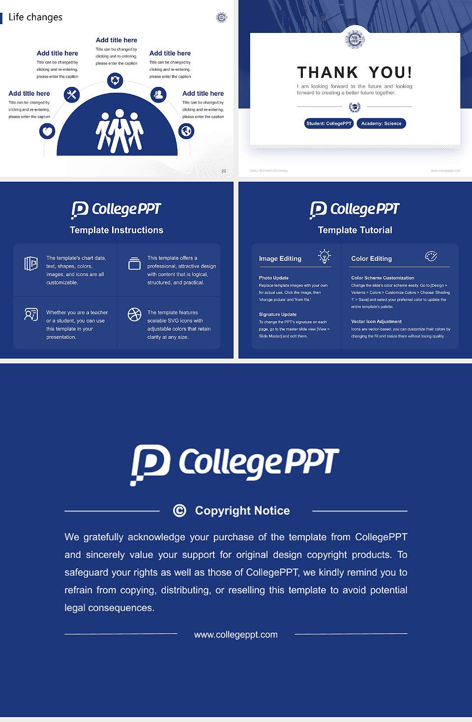 Seoul Women’s University National Scholarship Defense PPT Template4:3 ratio PPT effect preview image4