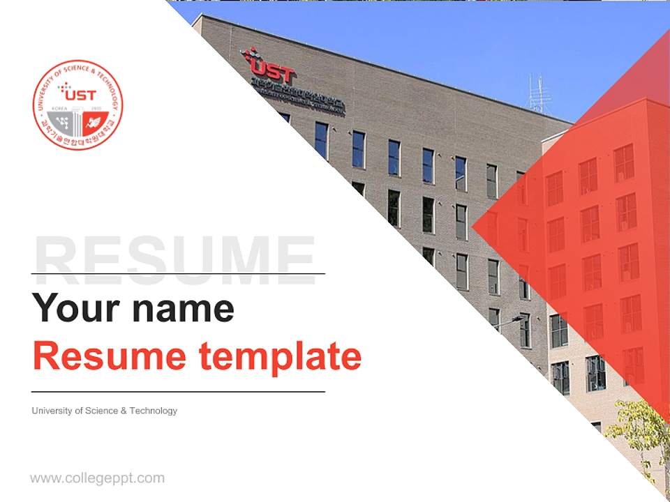 University of Science & Technology Resume PPT Template4:3 ratio PPT effect preview image5
