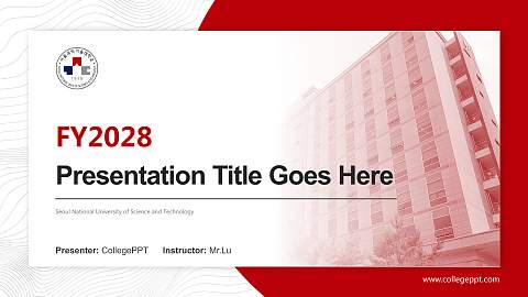 Seoul National University of Science and Technology Academic Presentation/Research Findings Report PPT Template