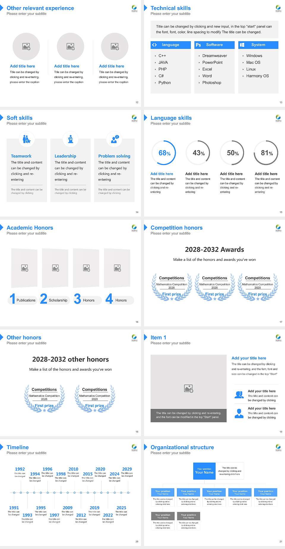 Suncheon Cheongam College Resume PPT Template4:3 ratio PPT effect preview image3