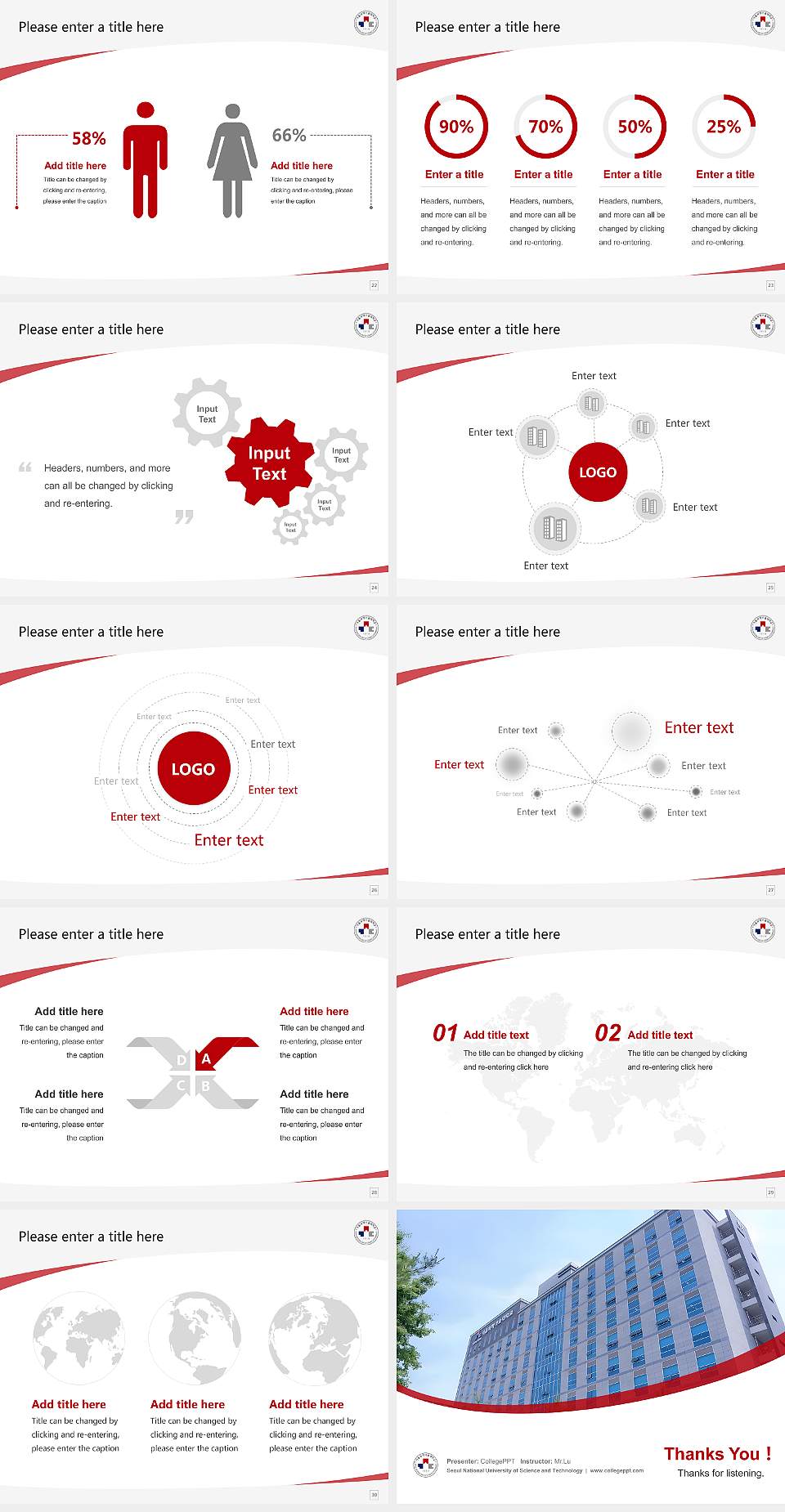 Seoul National University of Science and Technology Course/Courseware Creation PPT Template4:3 ratio PPT effect preview image4