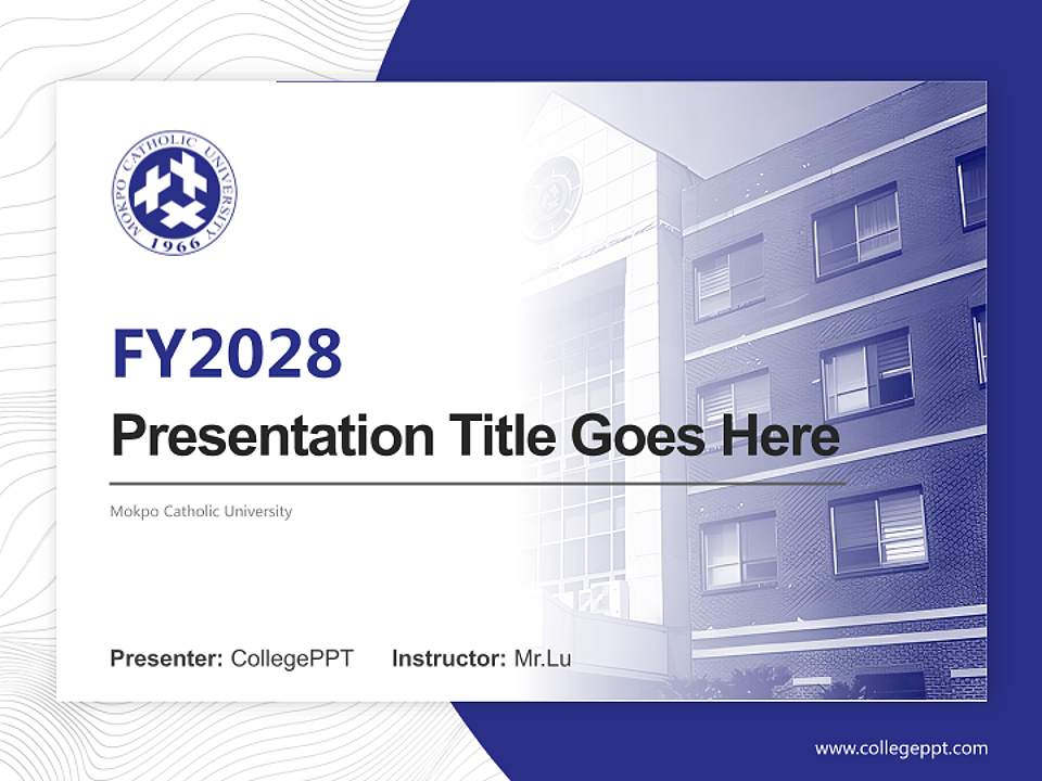 Mokpo Catholic University Academic Presentation/Research Findings Report PPT Template4:3 ratio PPT effect preview image5