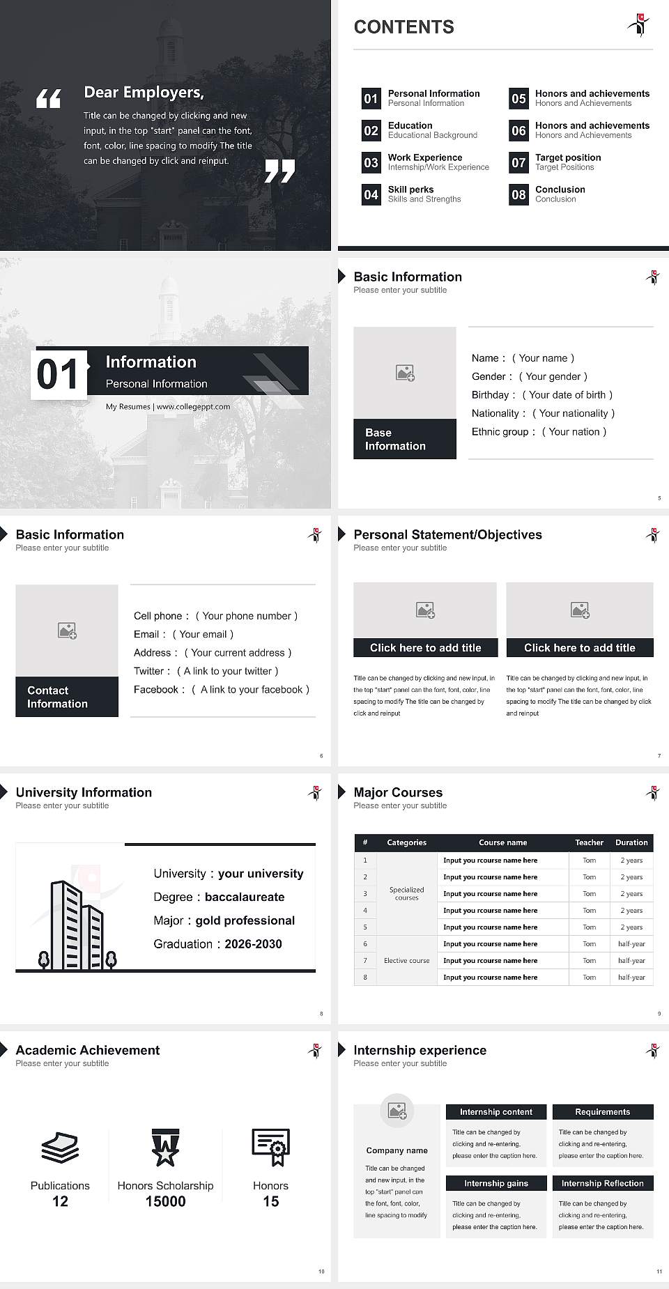 Yaeil Seminary Resume PPT Template4:3 ratio PPT effect preview image2