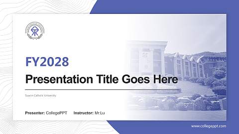Suwon Catholic University Academic Presentation/Research Findings Report PPT Template