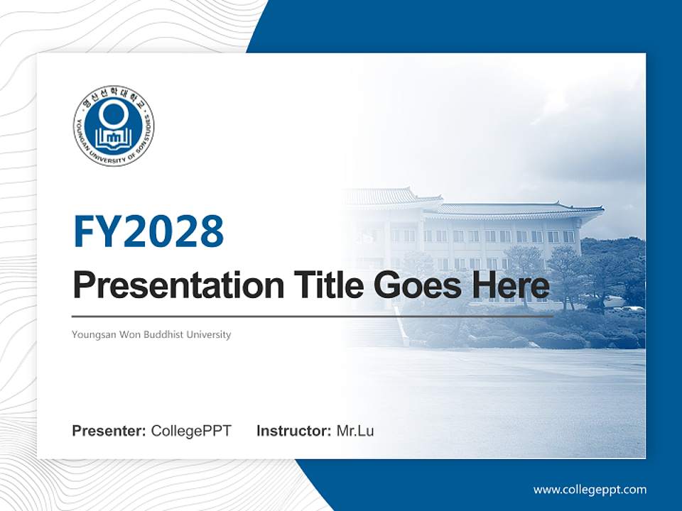 Youngsan Won Buddhist University Academic Presentation/Research Findings Report PPT Template4:3 ratio PPT effect preview image5