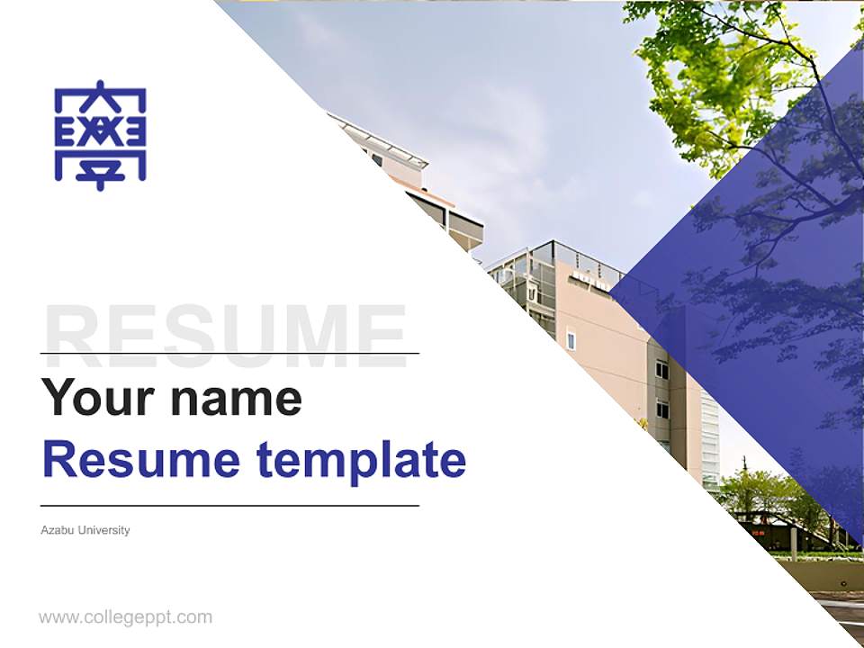 Azabu University Resume PPT Template4:3 ratio PPT effect preview image5
